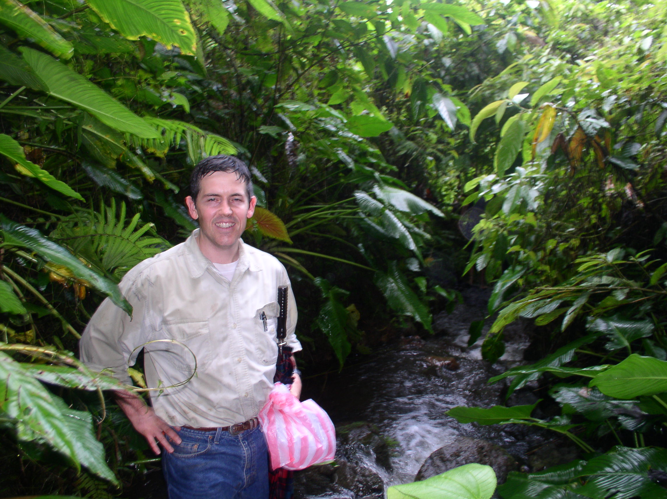 standing in the jungle stream